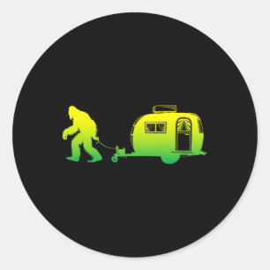 Sticker Rond Gros Pied Rv Véhicule Récréatif Camping Sasquatch