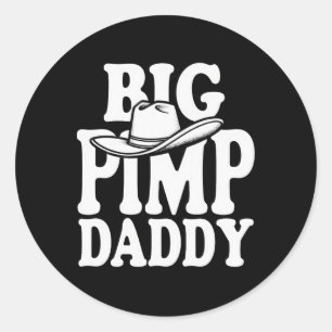 Sticker Rond Gros Pimp Daddy Costume d'Halloween