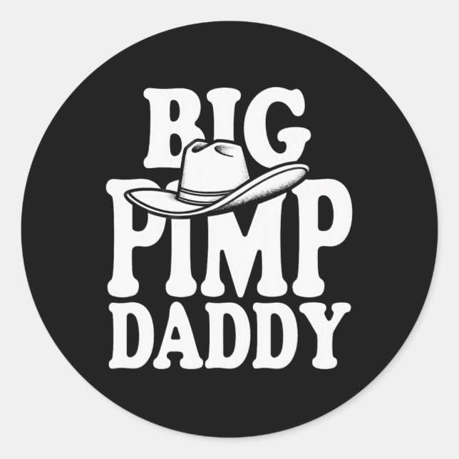 Sticker Rond Gros Pimp Daddy Costume d'Halloween (Devant)