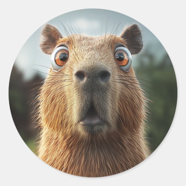 Sticker Rond Gros plan Capybara (Devant)