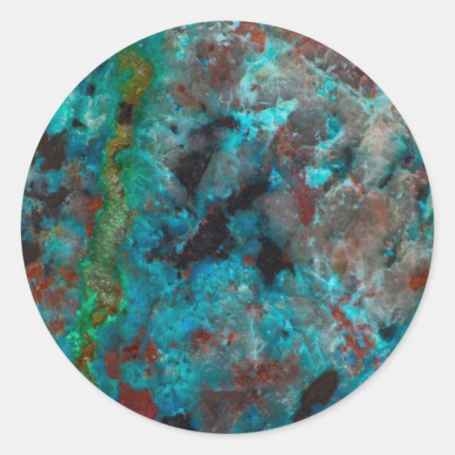 Sticker Rond Gros plan de Shattuckite bleue (Devant)