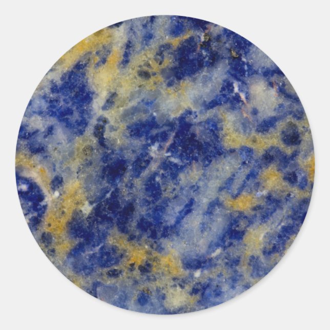 Sticker Rond Gros plan sur une sodalite bleue (Devant)