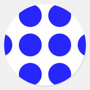 Sticker Rond Gros Pois bleus