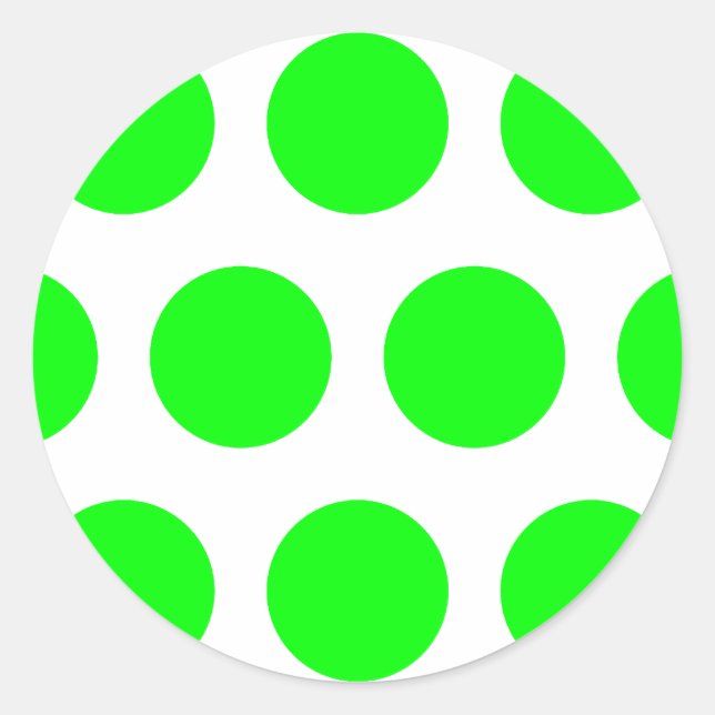 Sticker Rond Gros pois lime (Devant)