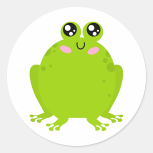 Sticker Rond Grosse grenouille mignonne