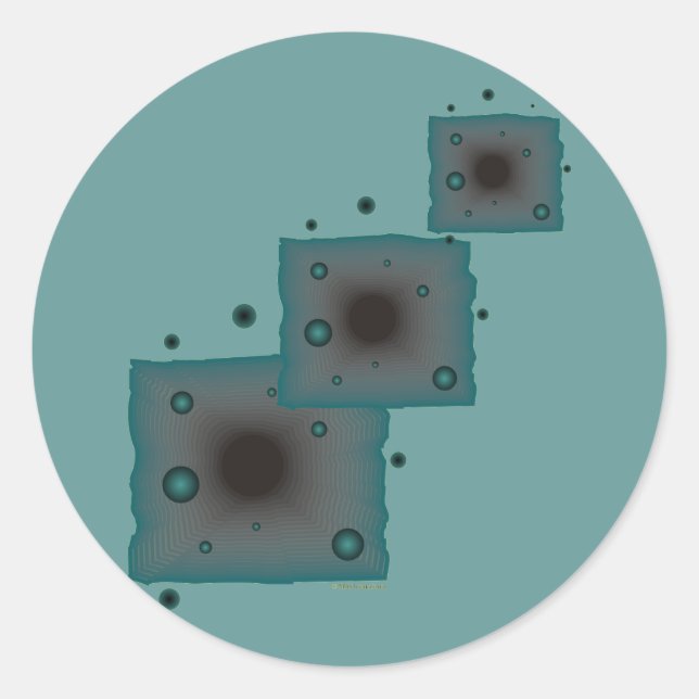 Sticker Rond Grosse Machines trou de ver science fiction trou n (Devant)