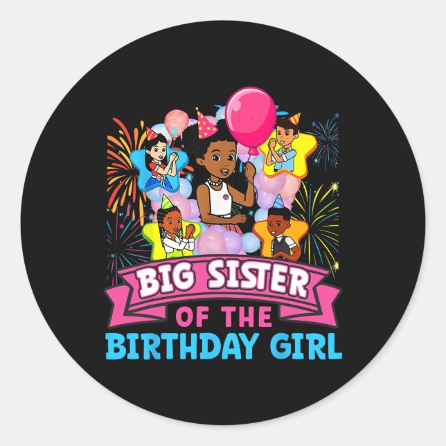 Sticker Rond Grosse soeur Gracie's Corner Birthday Dolls Cute P (Devant)
