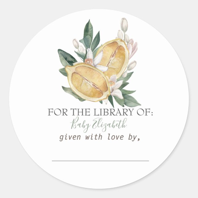 Sticker Rond Grossesse des citrons aquarelle (Devant)