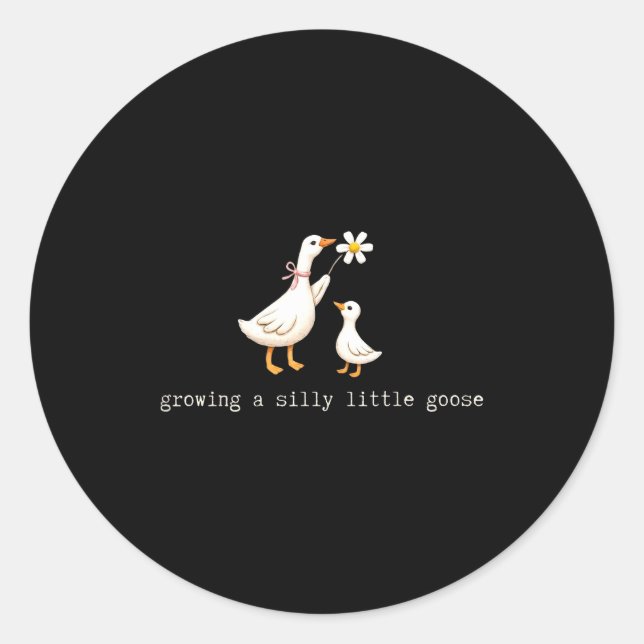 Sticker Rond Grossesse d'une oie peu sérieuse (Devant)