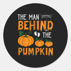 Sticker Rond Grossesse Halloween Nouveau Papa Maman L'Homme Der