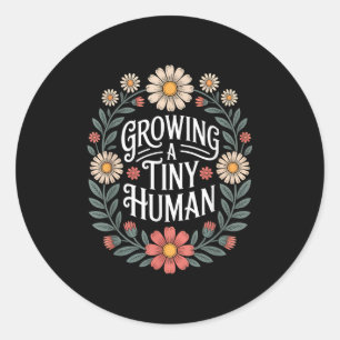 Sticker Rond Grossissant Un Petit Humain Nouveau Maman Papa Gro