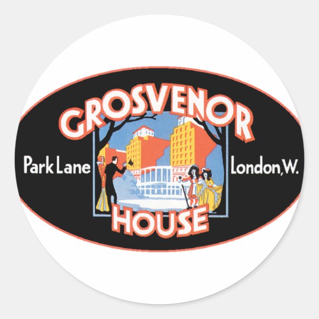 Sticker Rond GrosvenorHouseLondres (Devant)