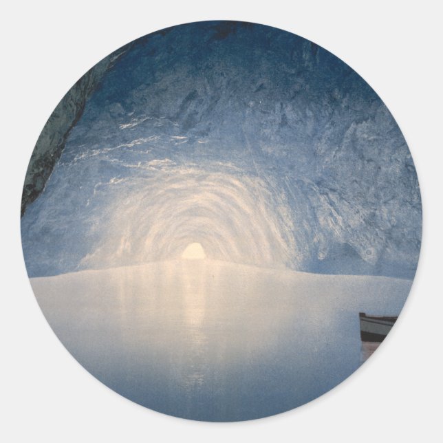 Sticker Rond Grotte bleue, île de Capri, Campanie, Italie (Devant)