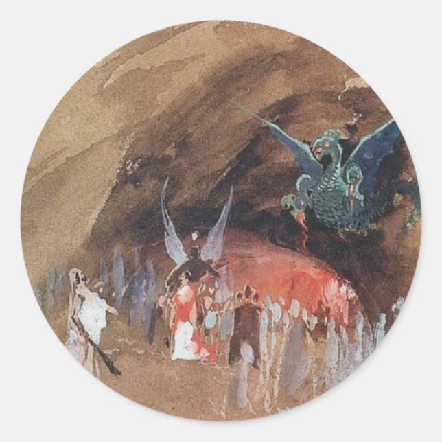 Sticker Rond Grotte des dragons de Ryabushkin (Devant)
