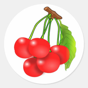 Sticker Rond Groupe de cerises