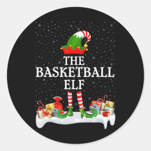 Sticker Rond Groupe de jumelage de famille Noël L'elé de basket