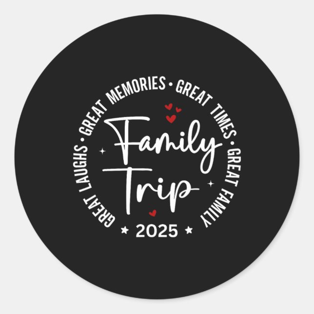 Sticker Rond Groupe de jumelage Voyage en famille 2025 (Devant)