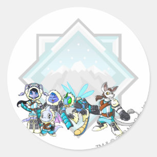 Sticker Rond Groupe de montagne de terreur d'équipe