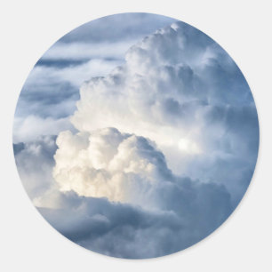 Sticker Rond Groupe de nuages cumulus