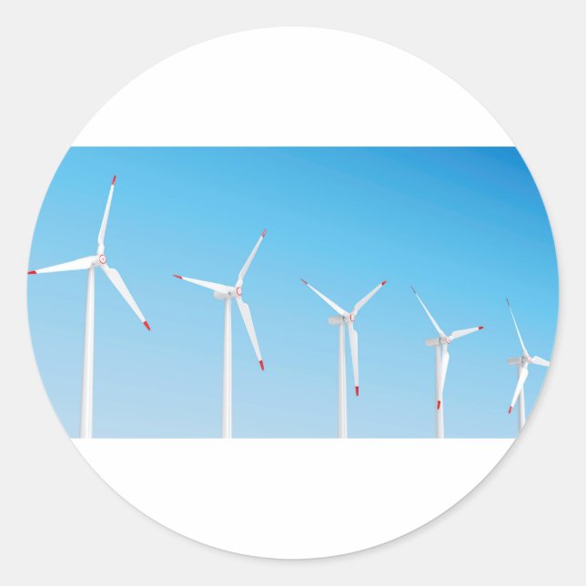 Sticker Rond Groupe d'éoliennes (Devant)