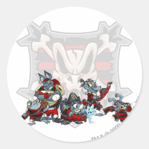 Sticker Rond Groupe d'île de Krawk d'équipe