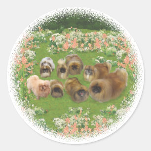 Sticker Rond Groupe du jardin