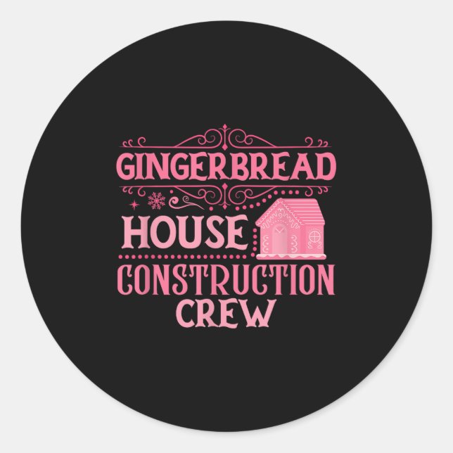 Sticker Rond Groupe Gingerbread Maison Crew Noël Noël Cookie (Devant)
