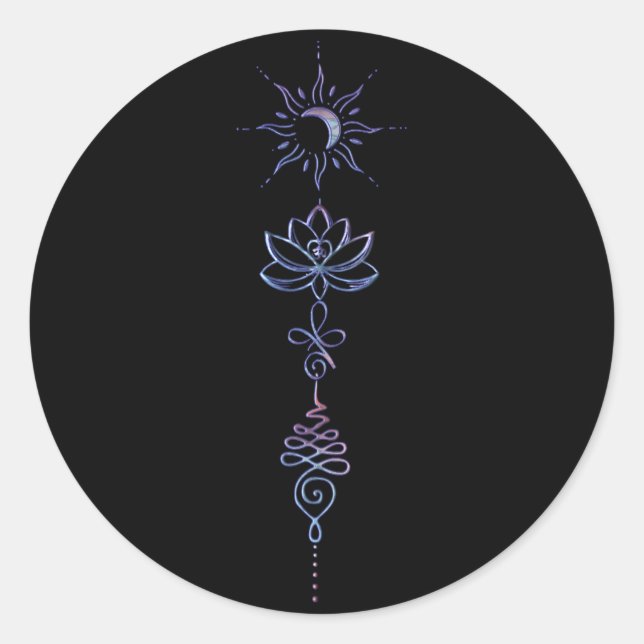 Sticker Rond Groupe Unalome à dégradé  (Devant)