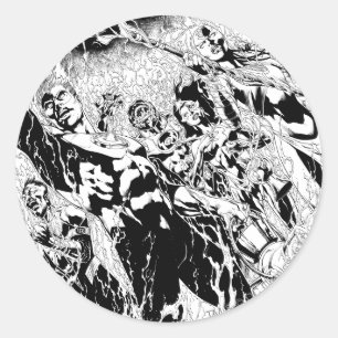 Sticker Rond Groupe vert de lanterne