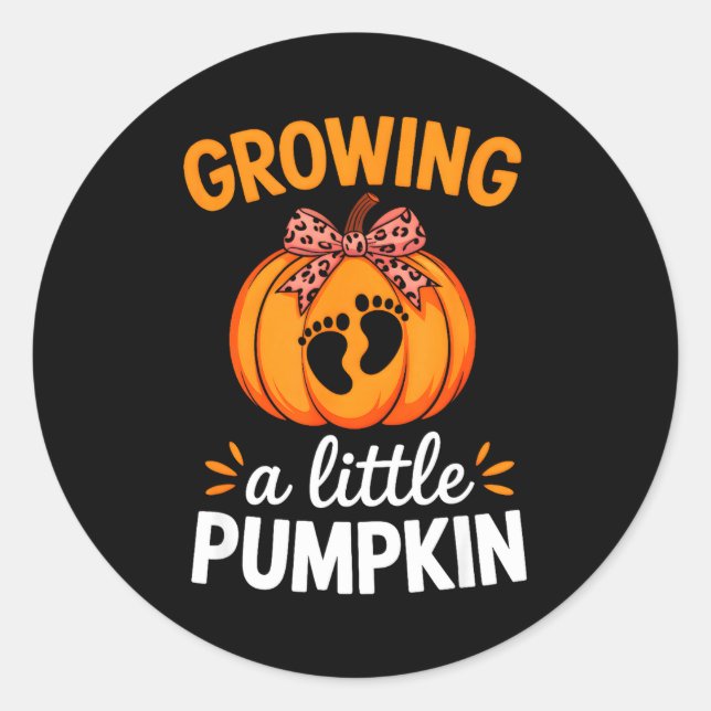 Sticker Rond Growing A Little Pumpkin Maternity Thanksgiving Mo (Devant)
