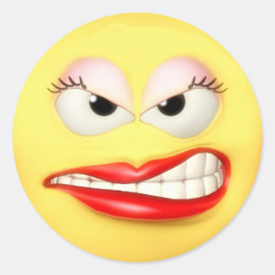 Sticker Rond Grrl en colère