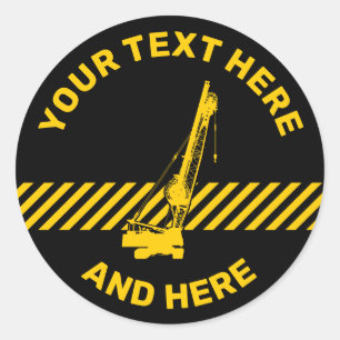 Sticker Rond Grue de construction