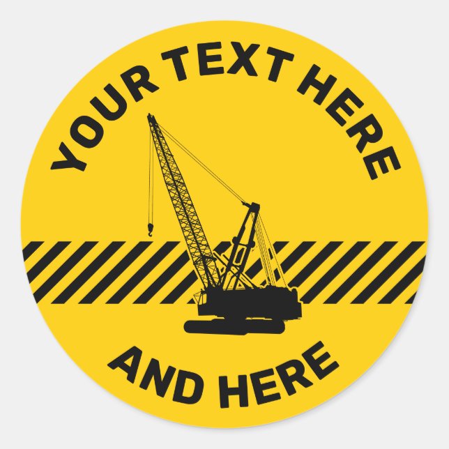 Sticker Rond Grue de construction (Devant)