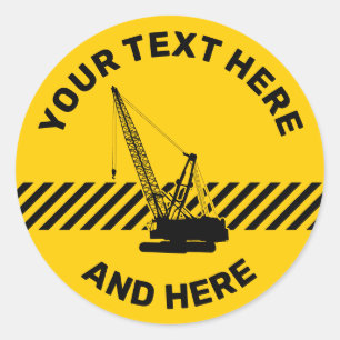 Sticker Rond Grue de construction