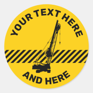 Sticker Rond Grue de construction