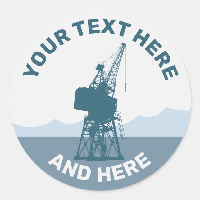 Sticker Rond Grue du chantier naval (Devant)