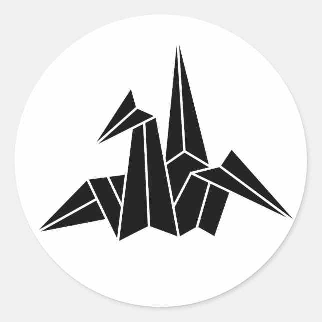 Sticker Rond Grue en papier (Devant)