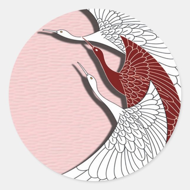 Sticker Rond Grues volantes (Devant)