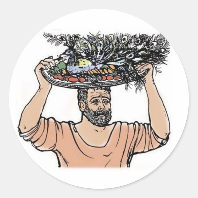 Sticker Rond Grumio avec paon (Devant)