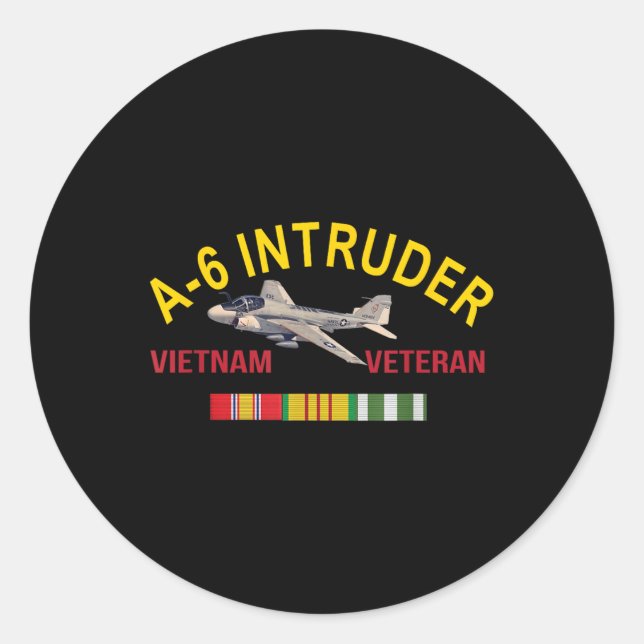 Sticker Rond Grumman A-6 Intruder Vietnam Vétérinaire Intruder  (Devant)