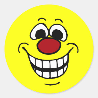 Sticker Rond Grumpey à visage joyeux
