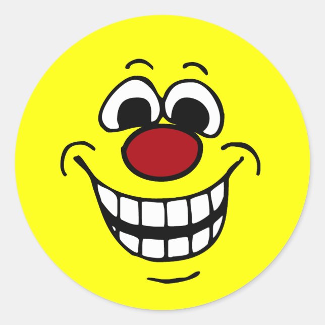 Sticker Rond Grumpey à visage joyeux (Devant)