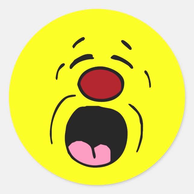 Sticker Rond Grumpey à visage rayonnant (Devant)