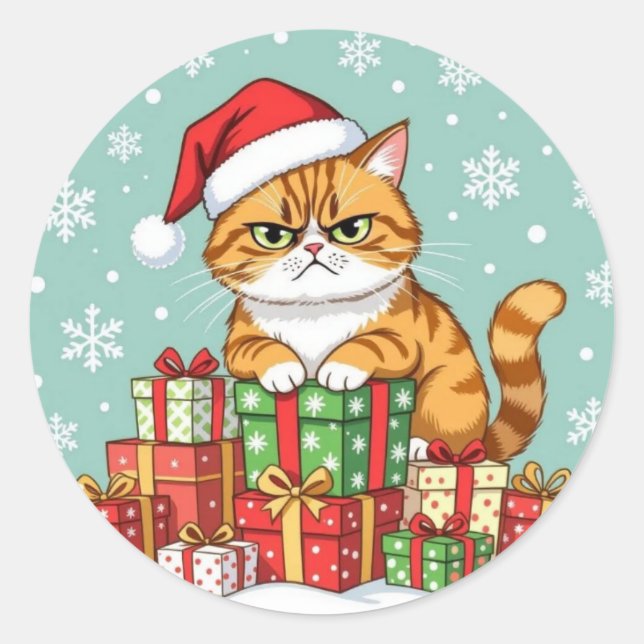 Sticker Rond Grumpy Christmas (Devant)