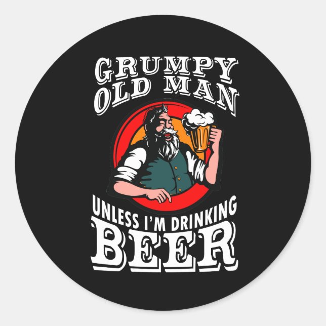 Sticker Rond Grumpy Old Man (Devant)