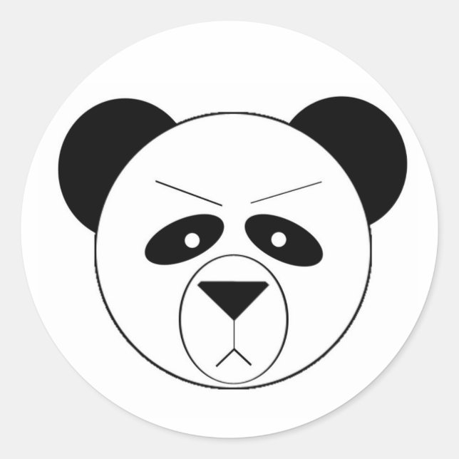 Sticker Rond Grumpy Panda (Devant)