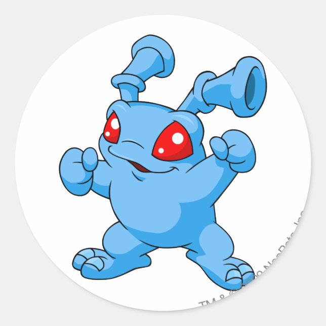 Sticker Rond Grundo bleu (Devant)