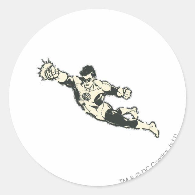 Sticker Rond Grunge de lanternes vertes (Devant)