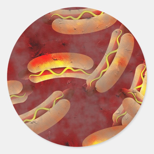 Sticker Rond Grunge Hotdogs (Devant)