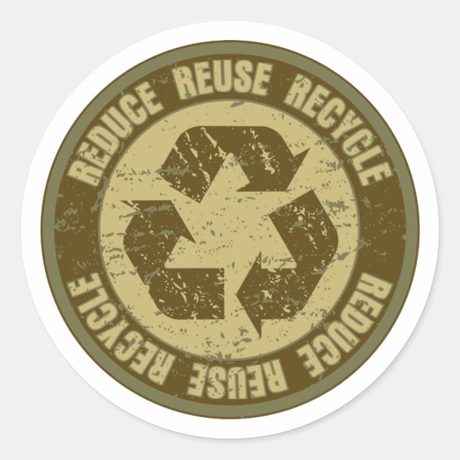 Sticker Rond Grunge Recyclé (Devant)